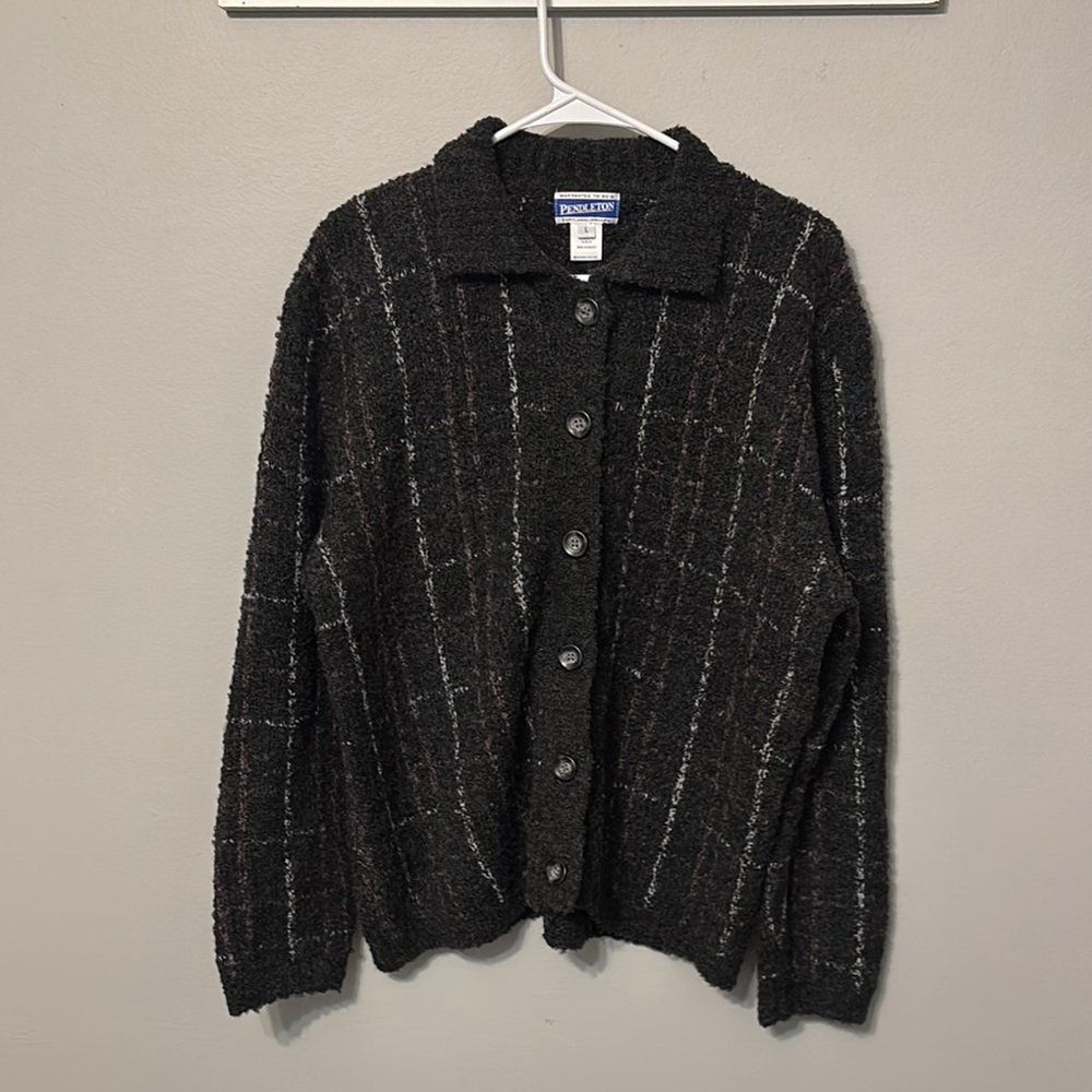 Pendleton Black Button-Up Cardigan